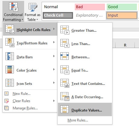 How to find duplicates in Excel using Conditional Formatting