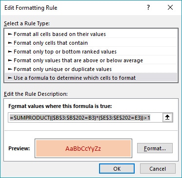 How to find duplicates in Excel using Conditional Formatting based on formula
