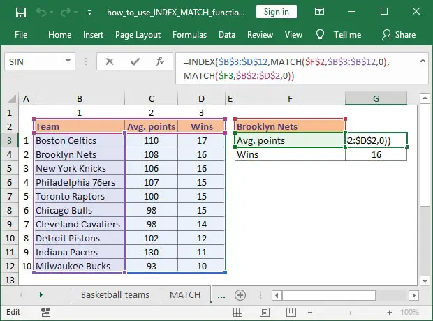 How to use INDEX and MATCH complex lookup