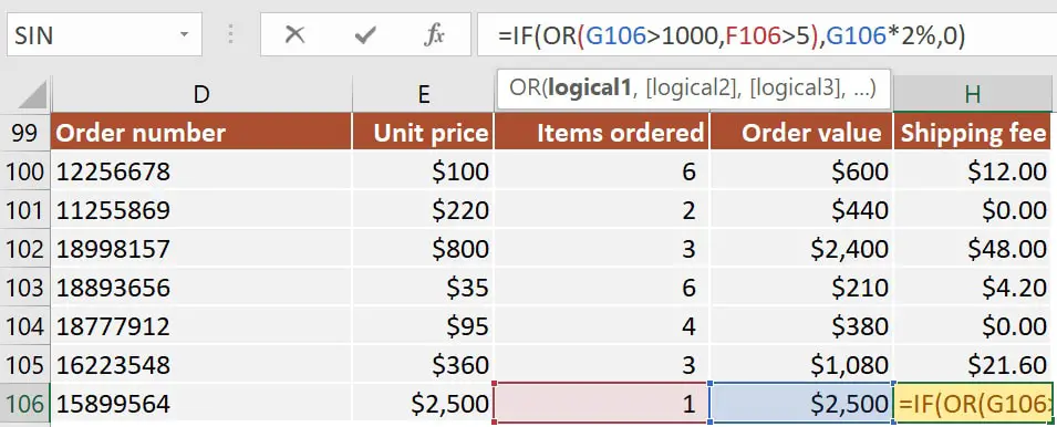 Using IF with OR function