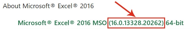 Find your Excel version