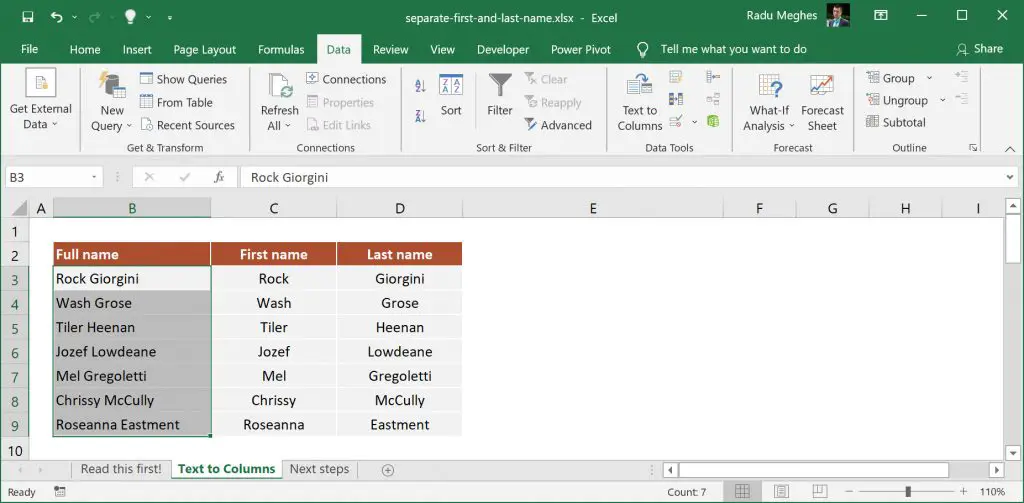 How to Separate First and Last Name in Excel: Easy Methods for ...