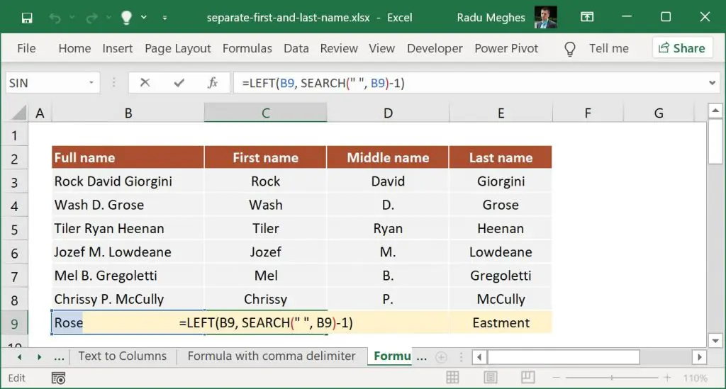 How to Separate First and Last Name in Excel: Easy Methods for ...