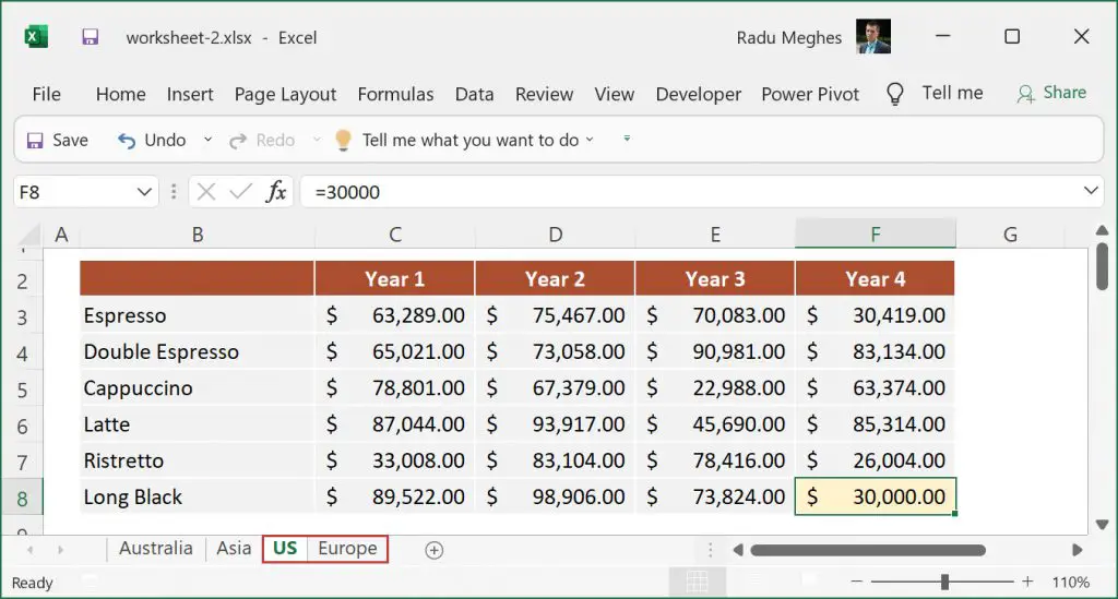 The sheets from the two Excel files have been combined.