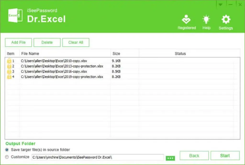 ISeePassword: Add all Excel files