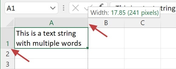 How to adjust column or row size in Excel