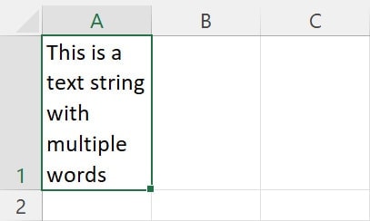 Text wrapped in Excel