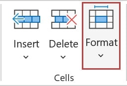 Select Format from the Cells section.