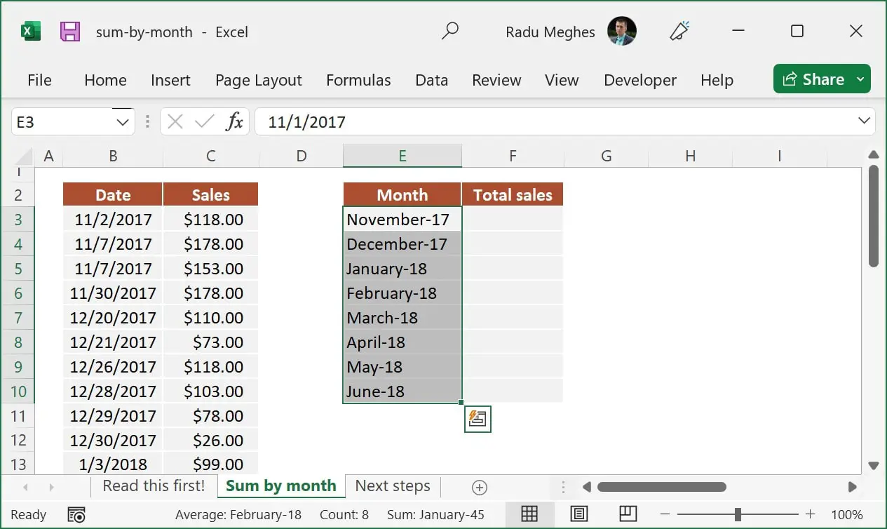 how-to-sum-values-by-month-in-excel-step-by-step-example