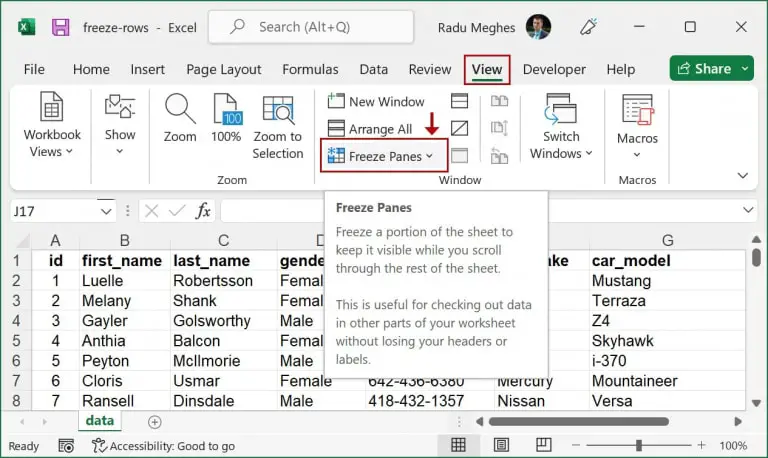 How To Freeze A Row In Excel Keep Headers Visible While Scrolling 2980